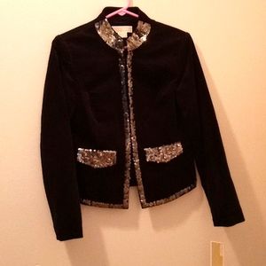Michael kors Black Velvet/ sequins jacket size 4